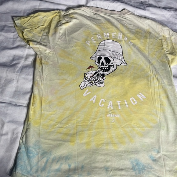 Arsenic Men’s Tye Dye “Permanent Vacation” Tee Size Medium - Picture 7 of 8